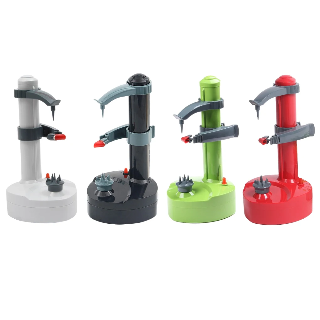 

EU Plug Potato Peeler Spiral Orange Peeling Machine Household Tools Battery Operated Vegetables Slicer with Charger Red