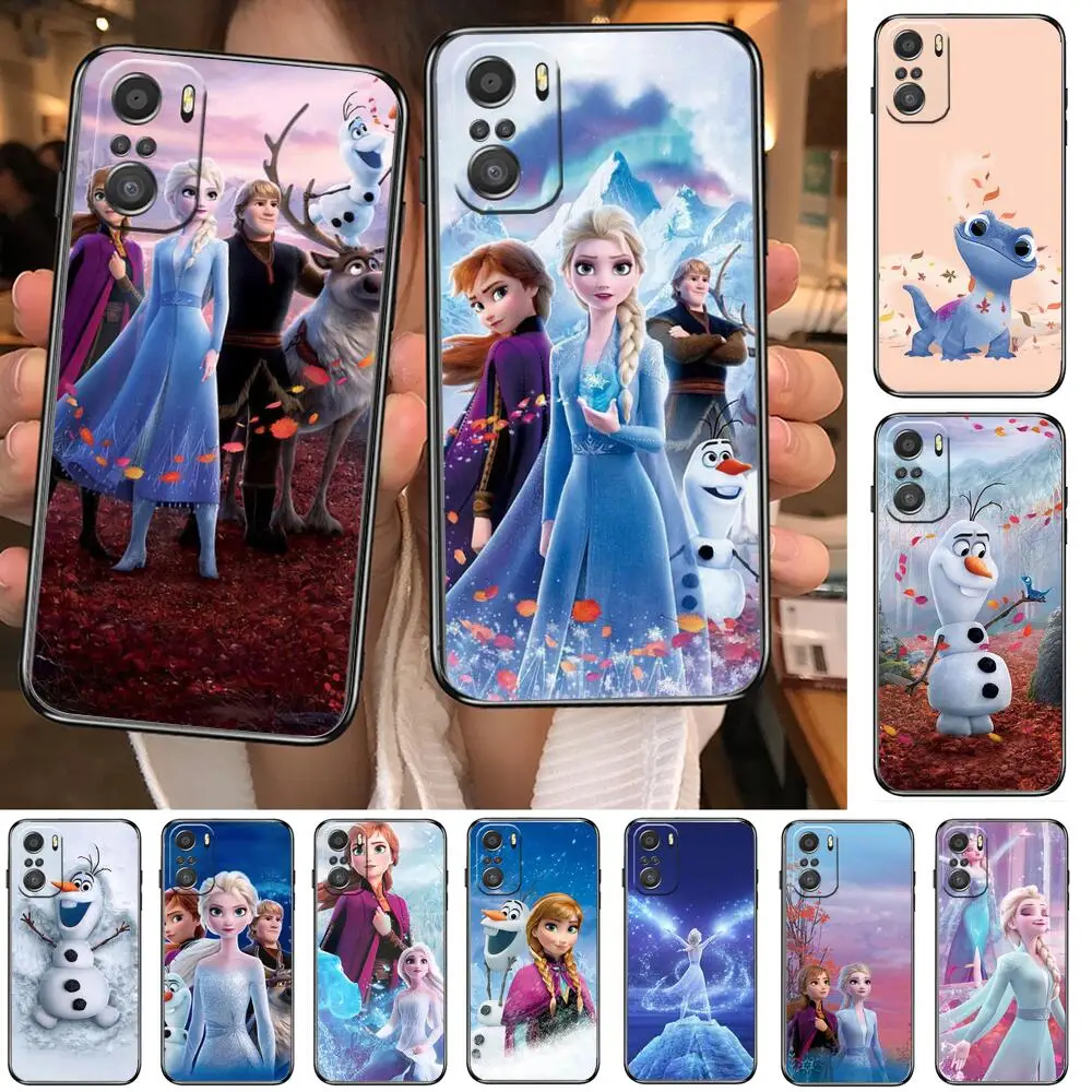 

Frozen For Xiaomi Redmi Note 10S 10 9T 9S 9 8T 8 7S 7 6 5A 5 Pro Max Soft Black Phone Case