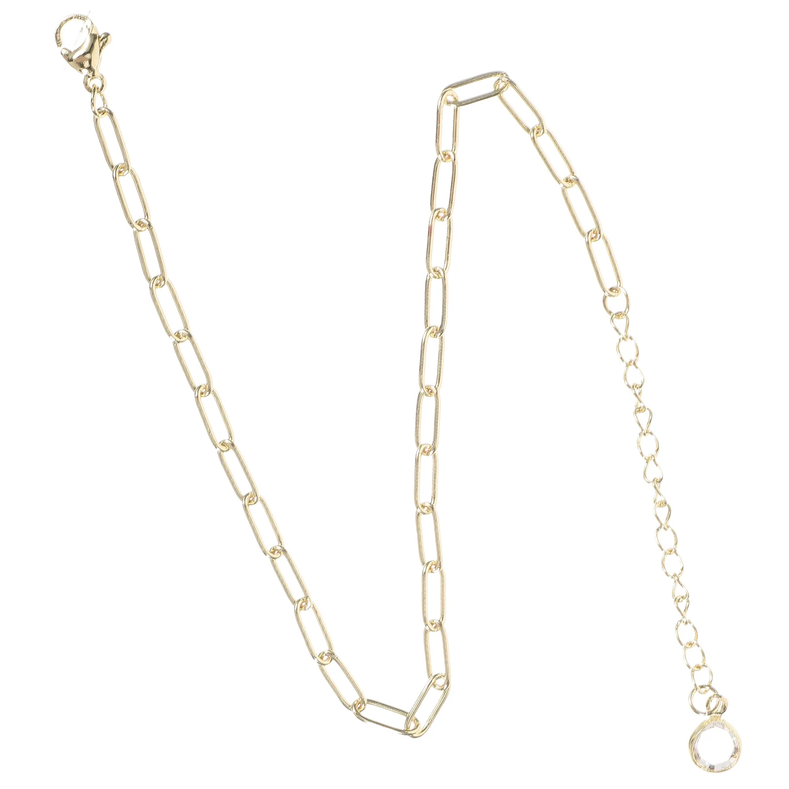 

Gold Paper Clips Decorate Ankle Bracelet Girl Anklet Jewelry Modeling Foot Chain Zircon Women Miss