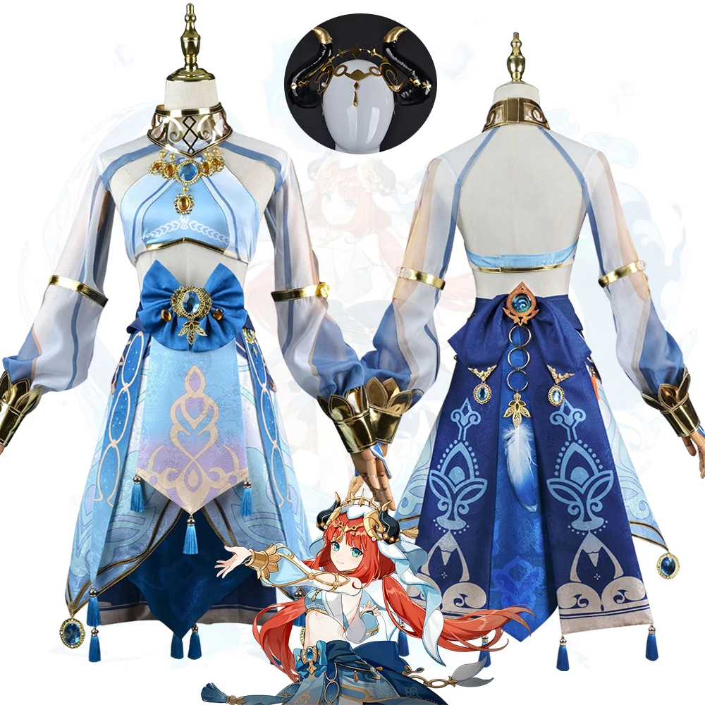 

Wholesale Hallowed Game Genshin Impact Nilou Cosplay Costume Full Set Uniform Women Wig Heat Resistant Synthetic Anmie Suits