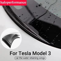 newest car hydrofoil rear window water blocking wing abs decoration for tesla model 3 accessories 2022 2017 auto exterior parts