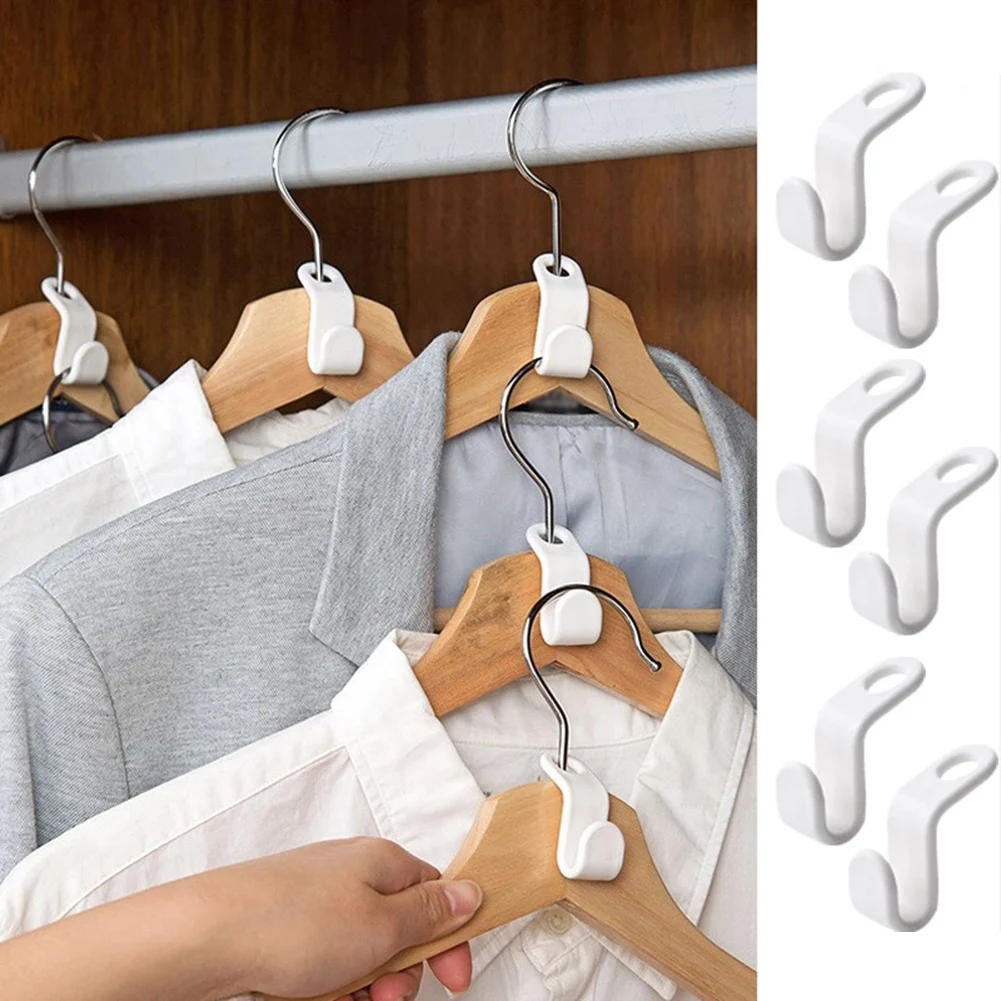 

6pcs Connect Hooks For Hanger Wardrobe Closet Organizer Connect Hooks Rails Storage Hook Clothes Organzier Linking Hooks