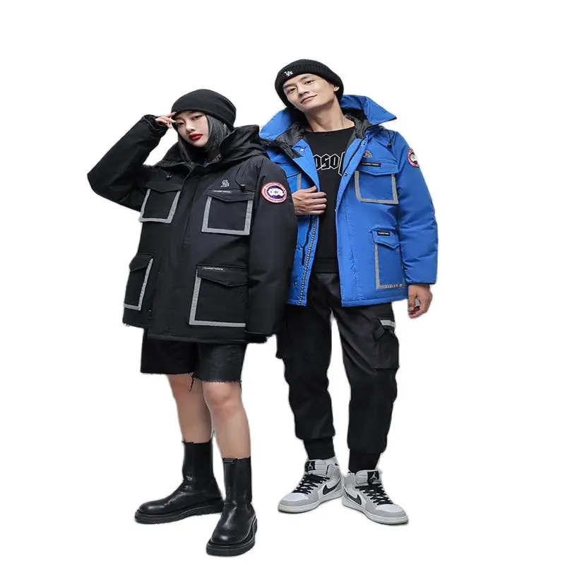 2022 Winter Tide White Eiderdown Jackets For Men And Women Handsome Fashion Loose Cotton Warm Down Jackets Cotton Coats