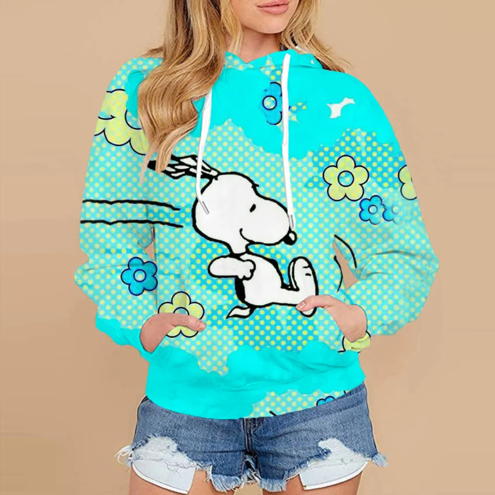 Пуловер Snoopy с аниме-принтом для женщин топы весна-осень мужская Толстовка