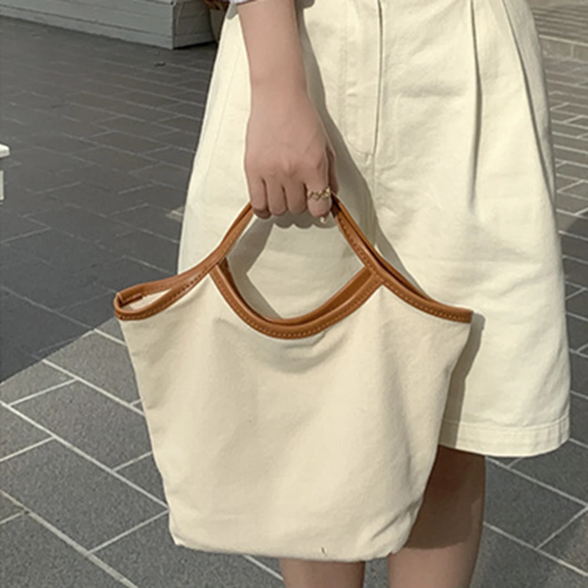 

Сумка-тоут женская холщовая, вместительная, повседневная, 2022