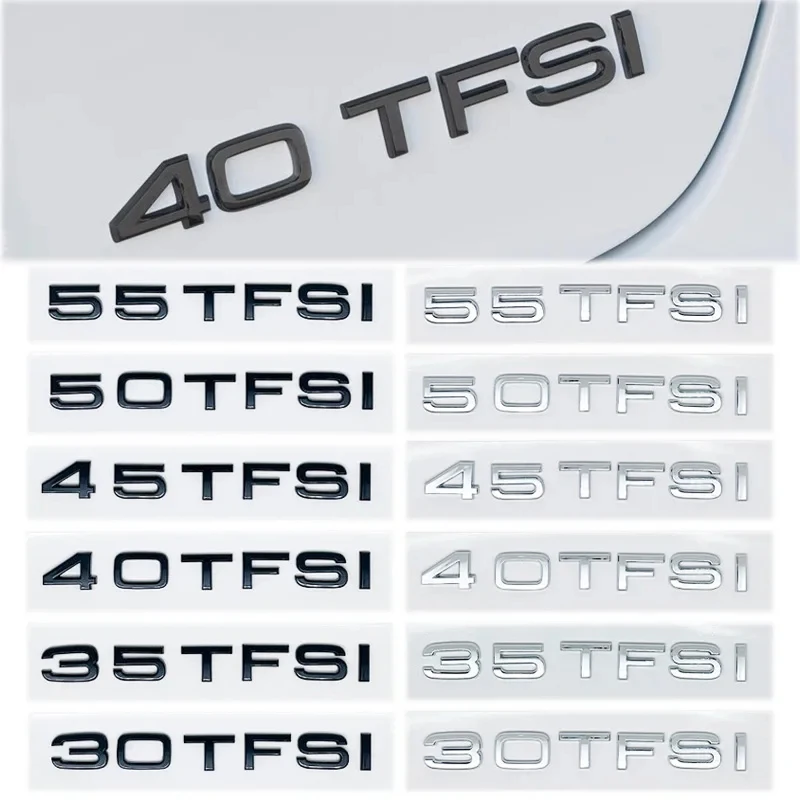 Фото 3D-наклейка с логотипом для автомобилей 30TFSI, 35TFSI, 40TFSI, 45, 50, 55TFSI, 60TFSI, эмблема на задний бампер, аксессуары для авто №1