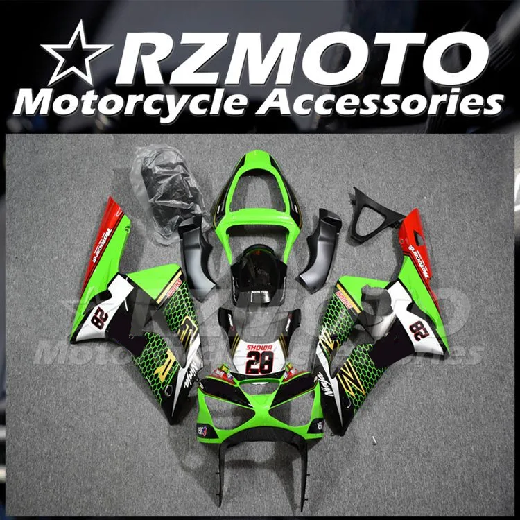 

4Gifts New ABS Motorcycle Fairings Kit Fit For Kawasaki Ninja ZX-6R ZX6R 636 2003 2004 03 04 Bodywork Set Green Red