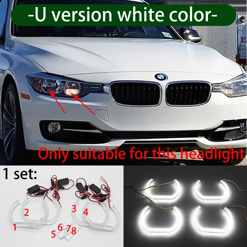 

DTM «ангельские глазки» для BMW 3 серии F30 F31 F34 2012 2013 2014 2015 2016 DRL M4, белые аксессуары для фотографий