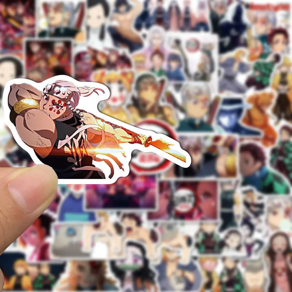 

50pcs Anime Demon Slayer Kimetsu No Yaiba: Yuukaku-hen Sticker Waterproof PVC Skateboard Luggage Motorcycle Guitar Kids Sticker