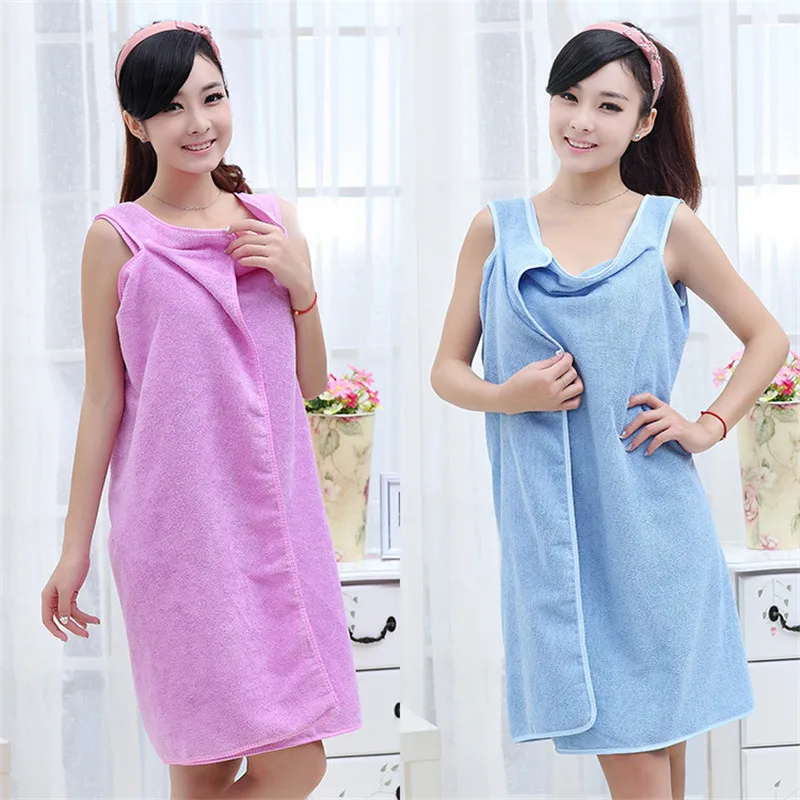 

Bathroom Women Microfiber Bath Towels for Adults Wearable Beach Towel Bath Wrap Towel Bath Gown Soft Skin-friendly Bathrobe