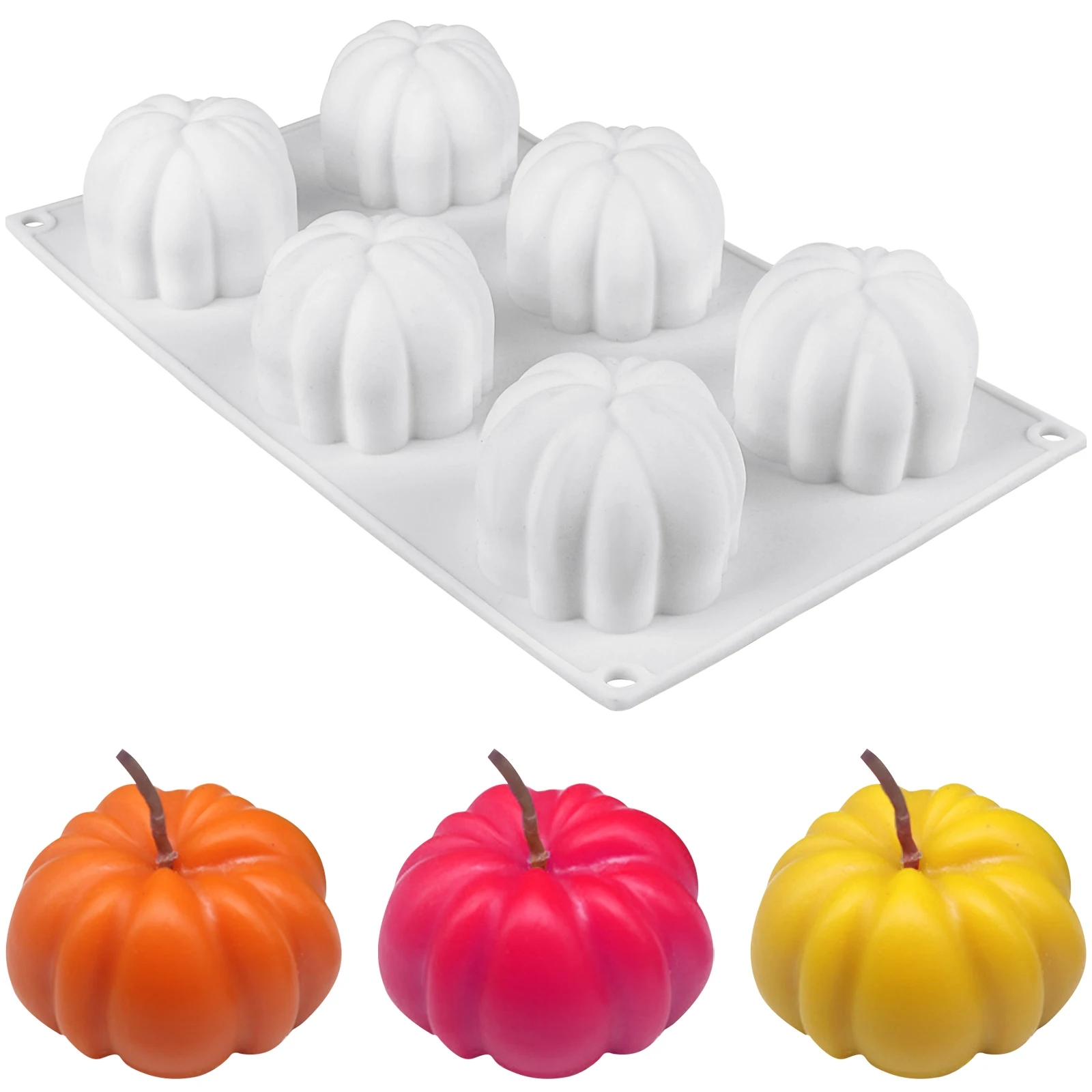 

3D Pumpkin Baking Molds Dessert Molds Thanksgiving Pumpkin Silicone Mold Cupcake Baking Pan Mousse Mold Tray for Candy Chocolate