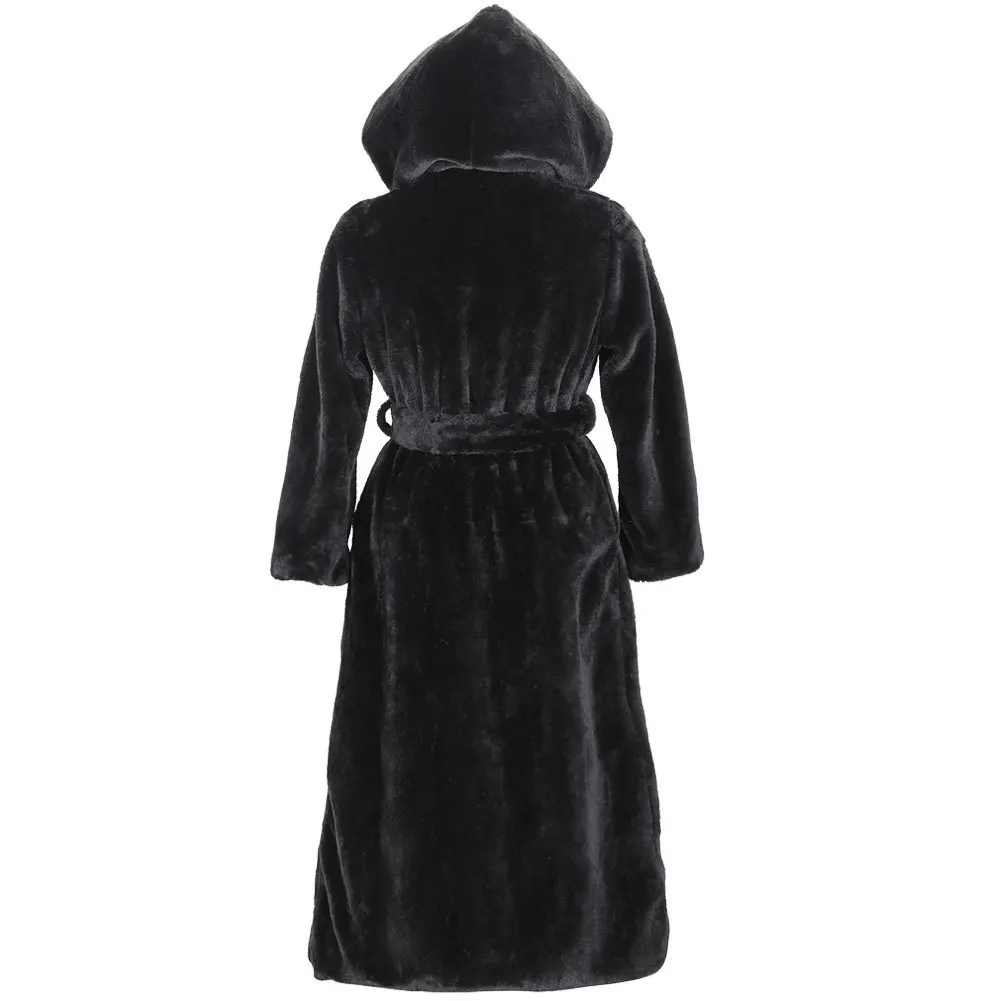 Autumn and winter new imitation fur jacket hooded cotton jacket thick long plush fur jacket women's coat trench coat