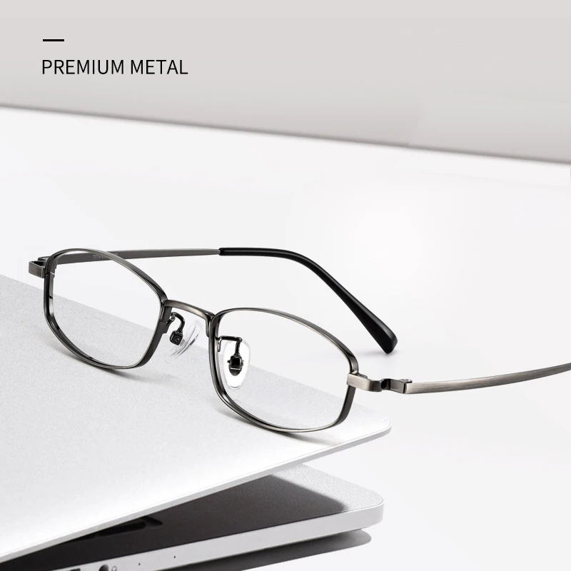 Ретро-дизайн роскошная металлическая титановая оправа для очков ультралегкие