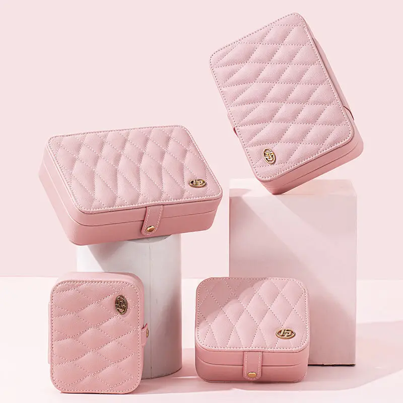 Винтажная шкатулка для ювелирных изделий стеганый Органайзер винного цвета