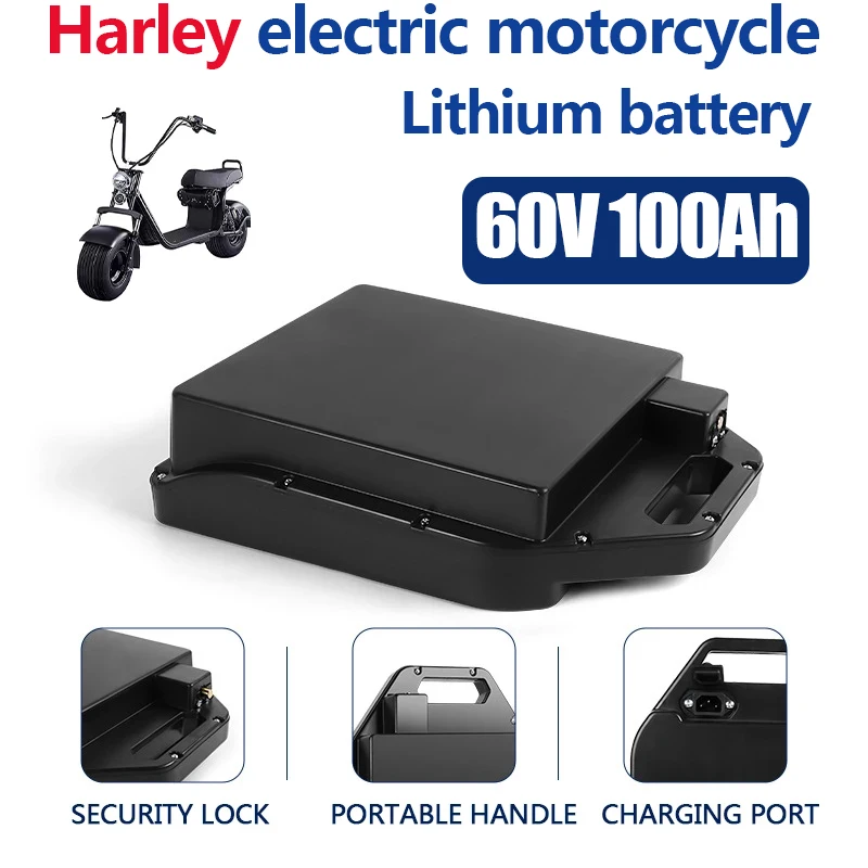 

Съемный водонепроницаемый аккумулятор 60 в 100 Ач Harley, литиевая батарея для электромобиля, электроскутера ++, бесплатная доставка
