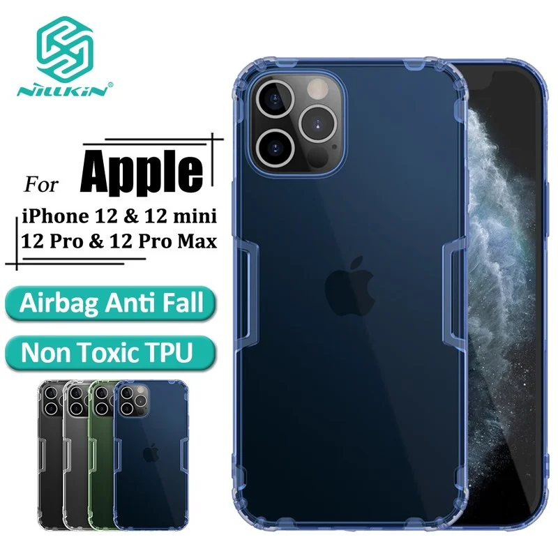 

NILLKIN-funda de TPU natural para iPhone 12/12 Pro/12 mini/12 Pro Max, carcasa trasera ultrafina, carcasa suave