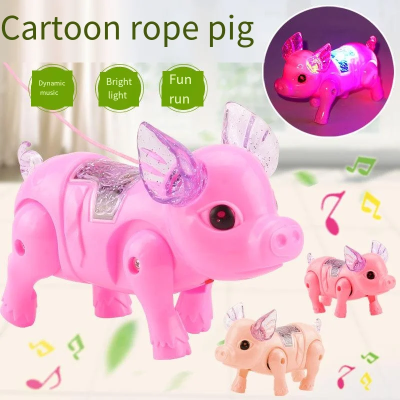 

Children's Toys Electric Leash Piggy Glowing Music Will Run Piggy Model Children's Toys Free Shipping Gifts For Boys And Girls