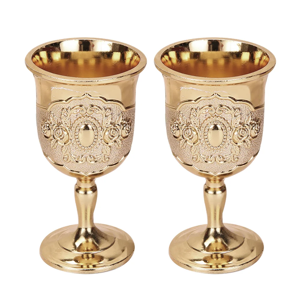 

Cup Goblet Metal Cups Glasses Medieval Chalice Whiskey Cocktail Retro Vintage European Royal Shot Decorative Red Champagne