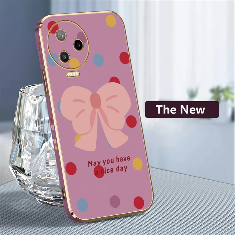 INS корейский розовый бант цветочный Рисунок планшетов для Infinix Note 40 Pro 30 VIP 12 11 8i 10