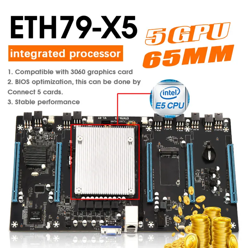 

Материнская плата для майнинга, 5 ГП, шифрование биткоина, Поддержка Ethernet 3060, Графическая карта, криптовалюта, Майнер Barebone для BTC/ETH/ZEC