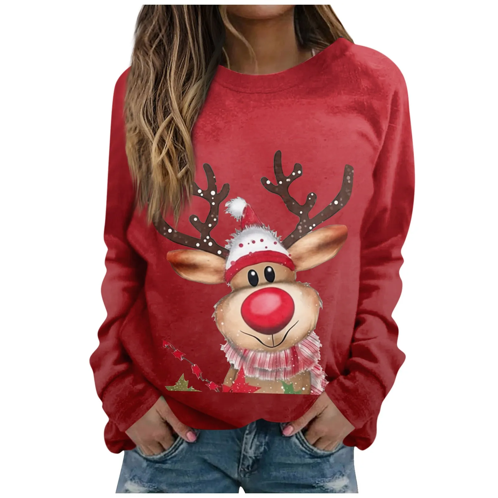 

Women'S Sweatshirt Fashionable O-Neck Women Pullover New Long Sleeves Christmas Printed Women Sweatshirts High Quality 맨투맨 여자