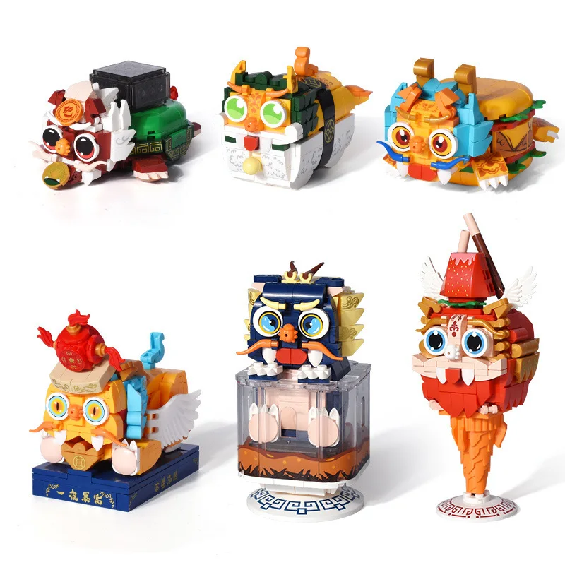 

Senbao assembled building block model hand made animal series model Kirin assembled building block creative cultural gift