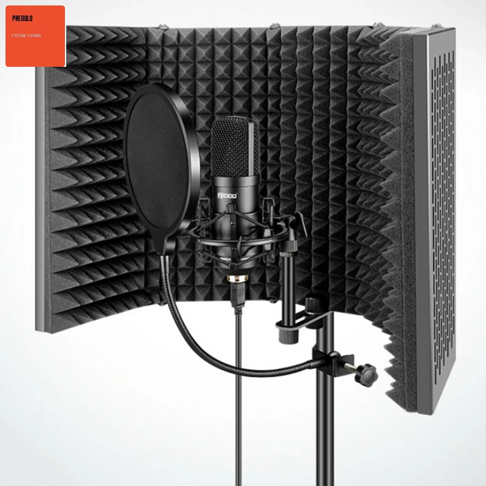 

Новый изоляционный щит для микрофона, портативный звукопоглощающий Поролоновый отражающий фильтр, Звукоизоляционный щит для микрофона дл...