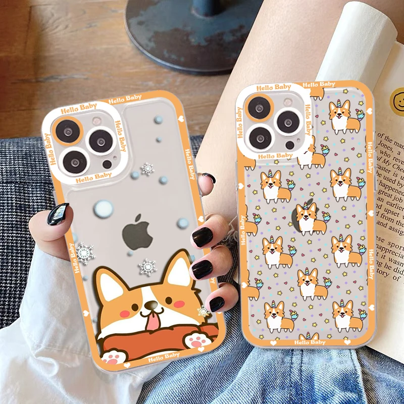 

Cute Cartoon Corgi Phone Case for iPhone 11 12 13 Mini Pro Max 14 Pro Max Case shell
