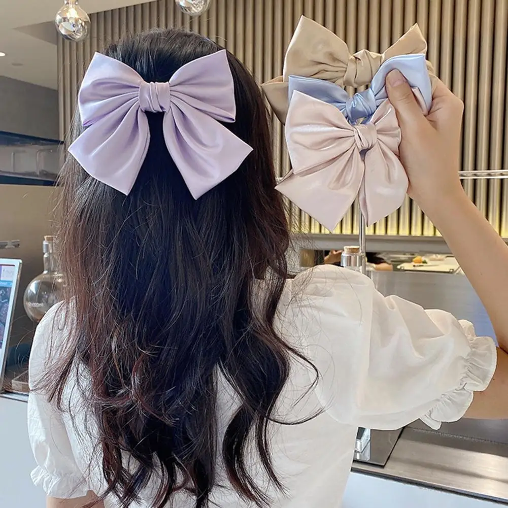 

Cute Hairpin Tight Decorative Wear-resistant Large Bowknot Elegant Hairpin Hair Barrette Hair Styling Accessories