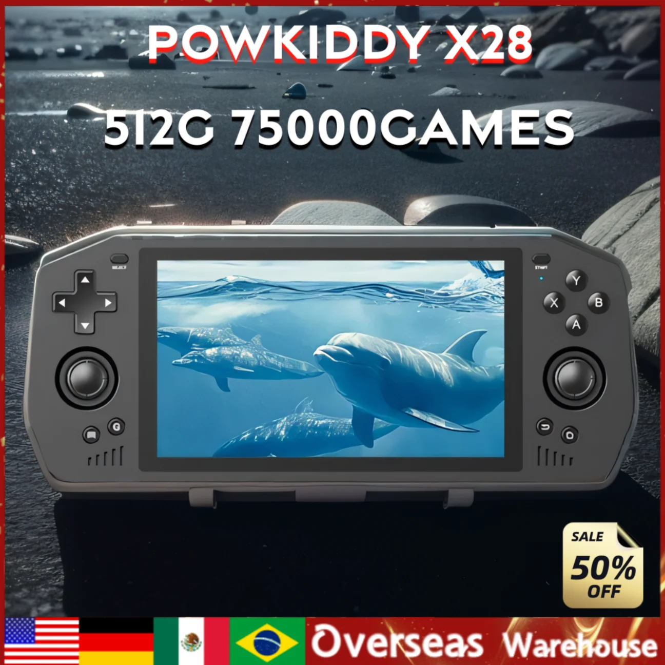POWKIDDY X28 Ретро портативная игровая консоль Игровые консоли Android 11 5 5-дюймовый