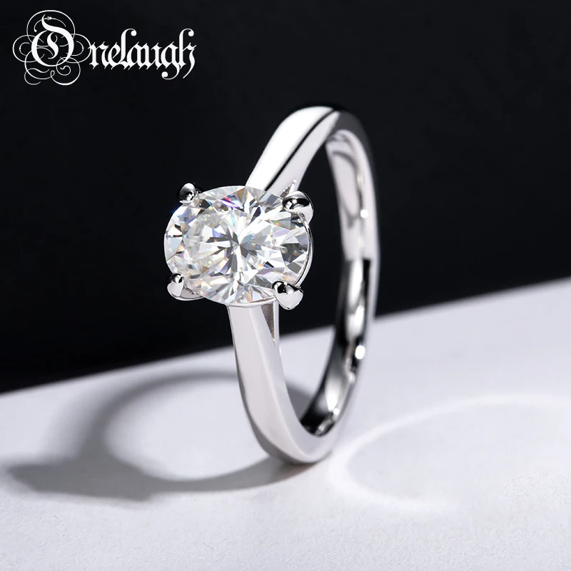 Onelaugh 7*9mm 2 Carat Oval Cut Moissanite Engagement Rings for Women 925 Sterling Silver Lab Diamond Wedding Ring Fine Jewelry