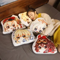 bandai genshin impact 12cm anime game slime pendant plush toys pillow cushion plush doll kawaii room decor gifts for childrens