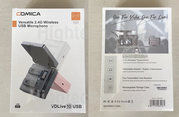 Двойная Беспроводная микрофонная система Comica VDLIVE 10 2 4G с зарядным чехлом