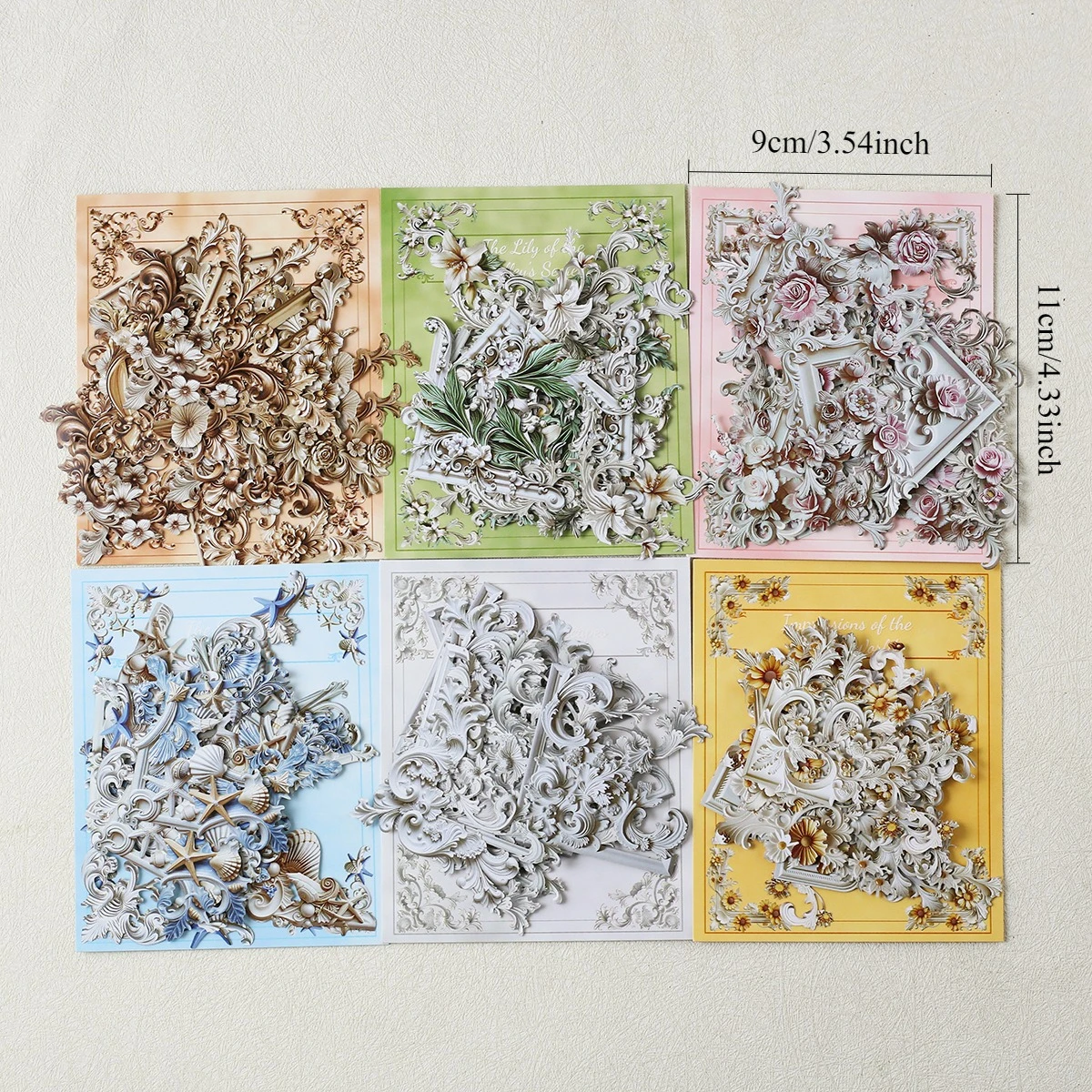 

Набор Для Скрапбукинга Journamm, 120 Шт./6 Упаковок, Декоративные Уголки-наклейки, Вырубные Элементы, Цветочный Дизайн