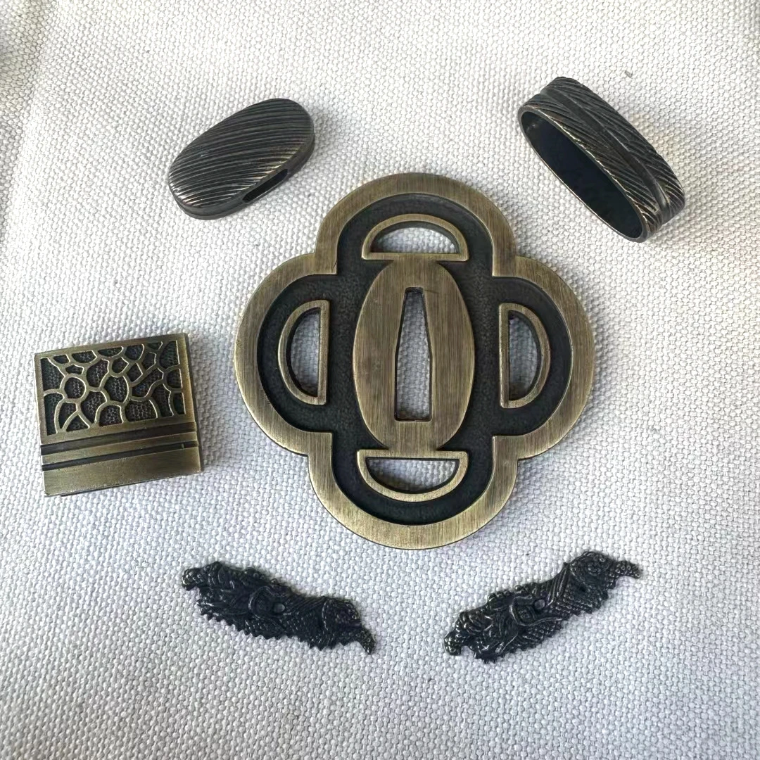 Прочный Набор меча фитинга лезвия защиты Tsuba Кашира фучи менуки вырезать для Kataba