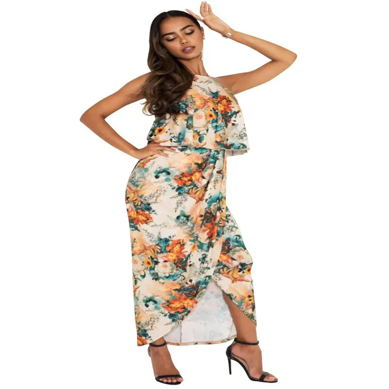 

Платье-Макси женское длинное с цветочным принтом, на бретелях-спагетти
