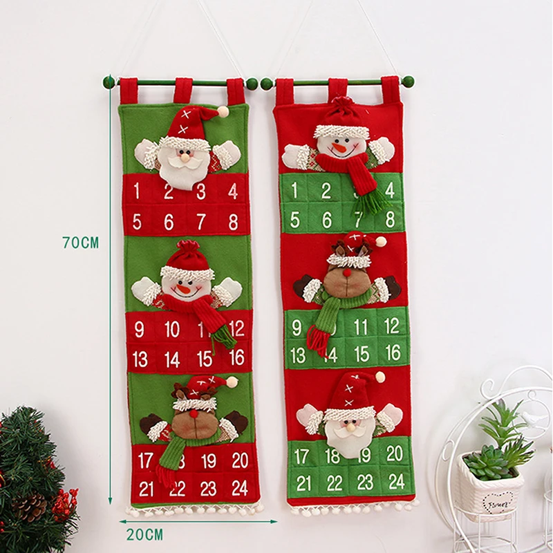 

Christmas Calendar Santa Claus Snowman Xmas Advent Timer Door Wall Window Christmas Decor Advent Calendars Home Decor