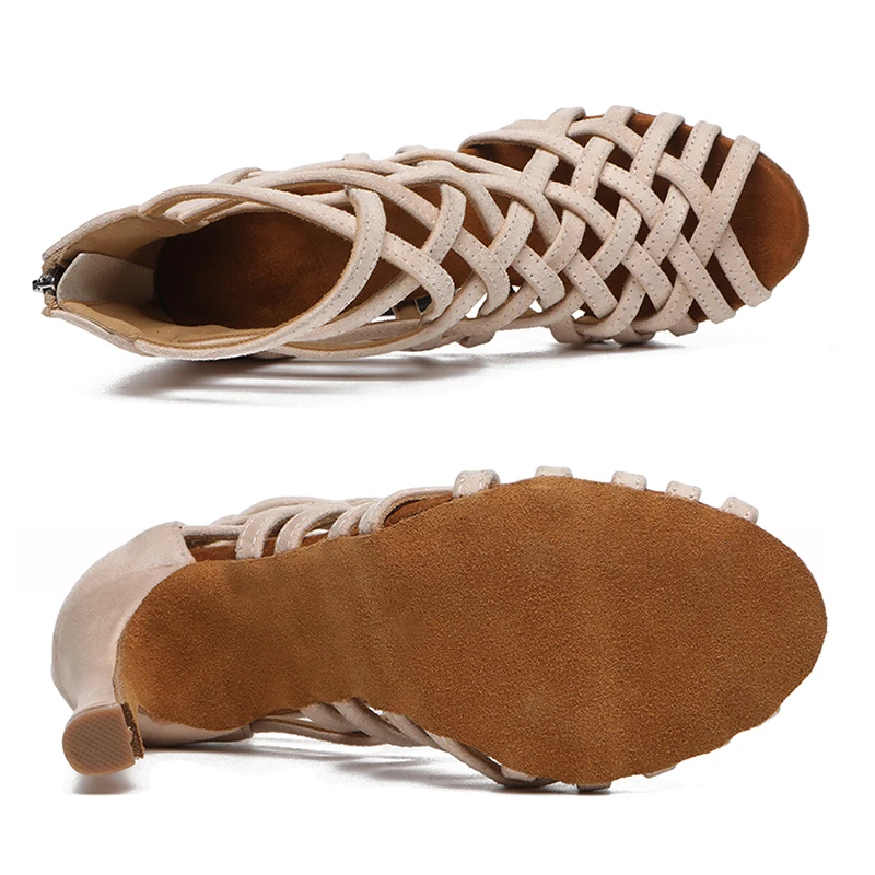 Heels Dance Shoes Women's Latin Dance Ankle Boots Girls Ballroom Modern Tango Shoes Ladies Woman Wedding Shoe Salsa Party Sandal