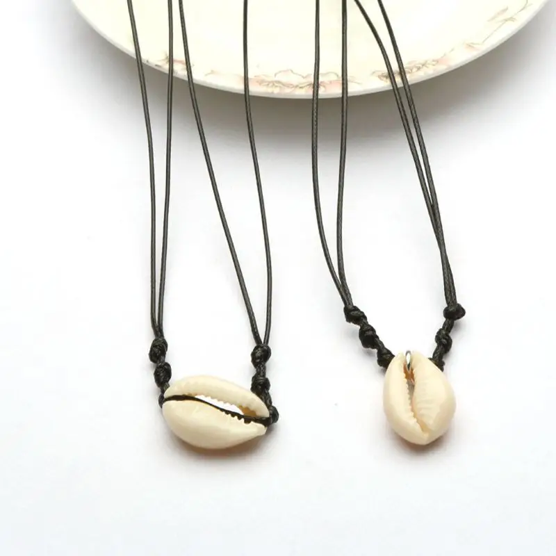 

Summer Beach Cowrie Shell Necklace Handmade Weave Boho Hawaii Sea Beach Choker