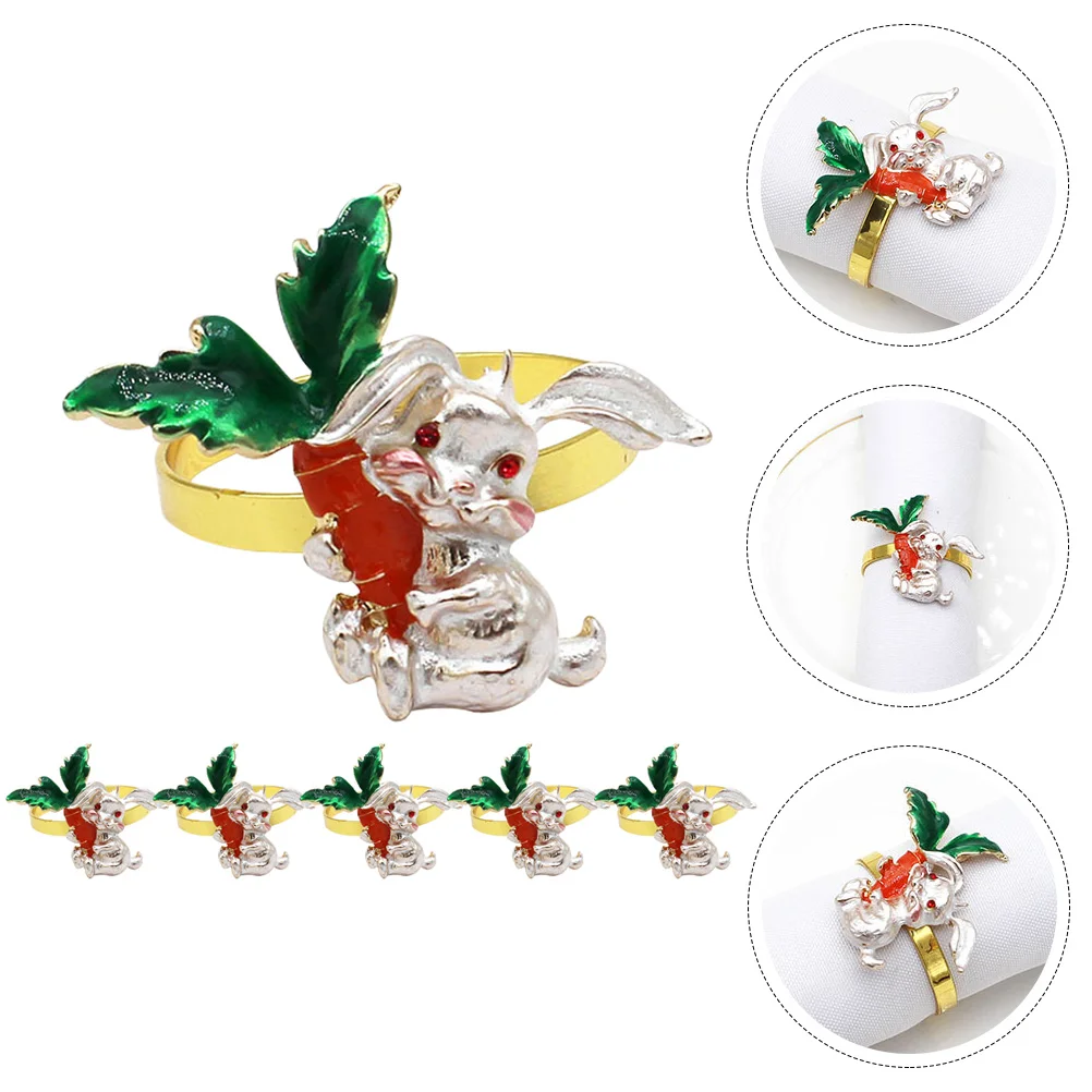 

Napkin Ring Buckle Easter Rabbit Decor Table Bunny Restaurant Holder Rings Dining Accessory Decors Hotelshaped Wedding Holiday