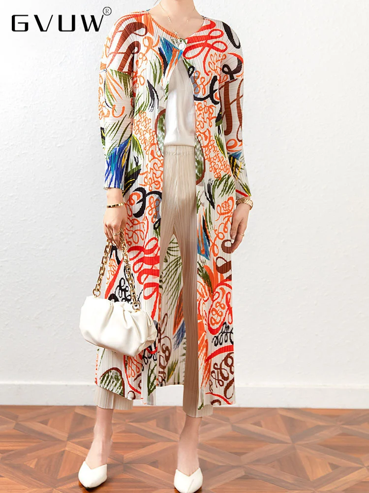 

Женский плиссированный тренчкот GVUW, Осенний тонкий элегантный тренчкот контрастных цветов с круглым вырезом и длинным рукавом, с открытым ...