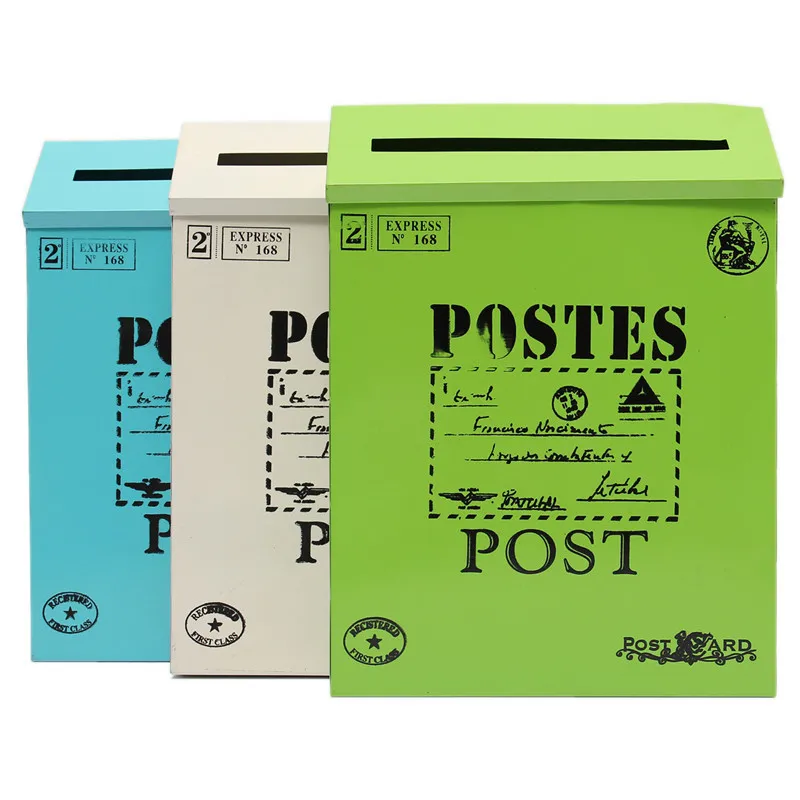 12-дюймовый винтажный ящик для письма с 2 запасными ключами Настенный навесной