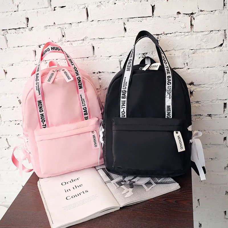 

Large Capacity Backpacks Women Preppy School Bags For Teenagers Female Nylon Travel Bags Students Mochila Girls Bowknot Backpack