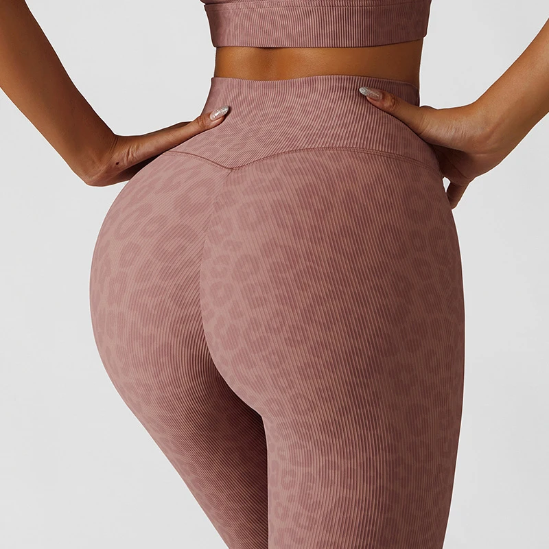 

Leopard Leggings For Women Fitness Yoga Pants High Waist Gym Tights Workout Jeggings Knitted Sports Skinny Leggings Female