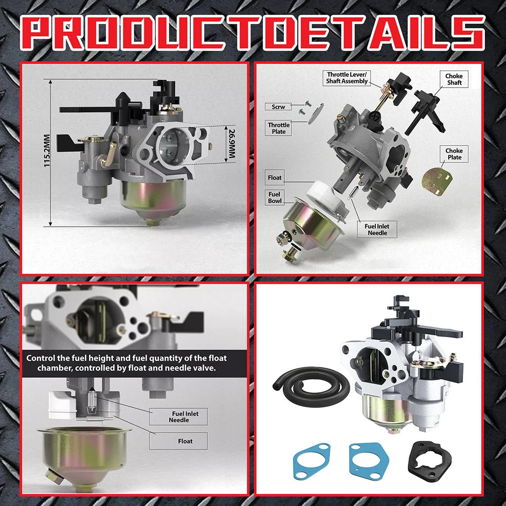 Фото Карбюратор для Honda GX340 GX390 GX420 11HP 13HP 16HP OE 16100-ZF6-V01 №4
