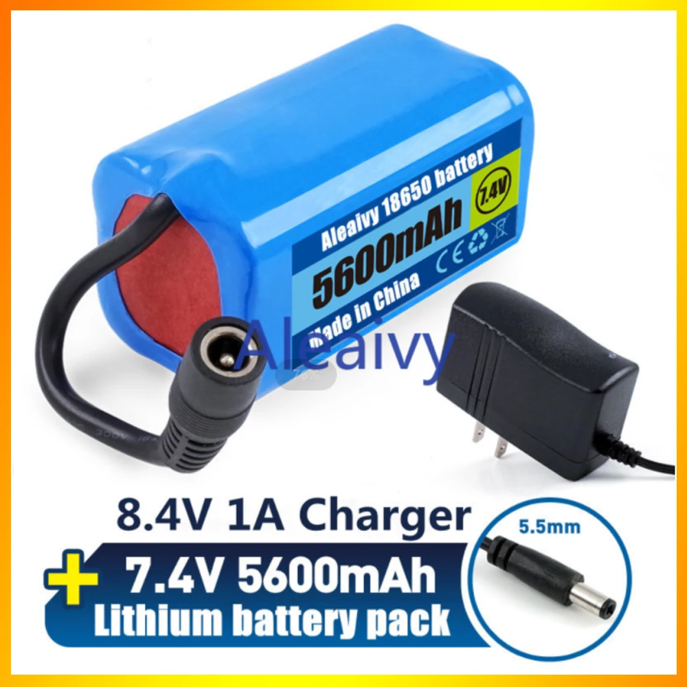 

7.4v/8.4v 5600Mah 18650 Battery For T188 T888 2011-5 V007 C18 H18 So on Remote Control RC Fishing Bait Boat Parts with charger
