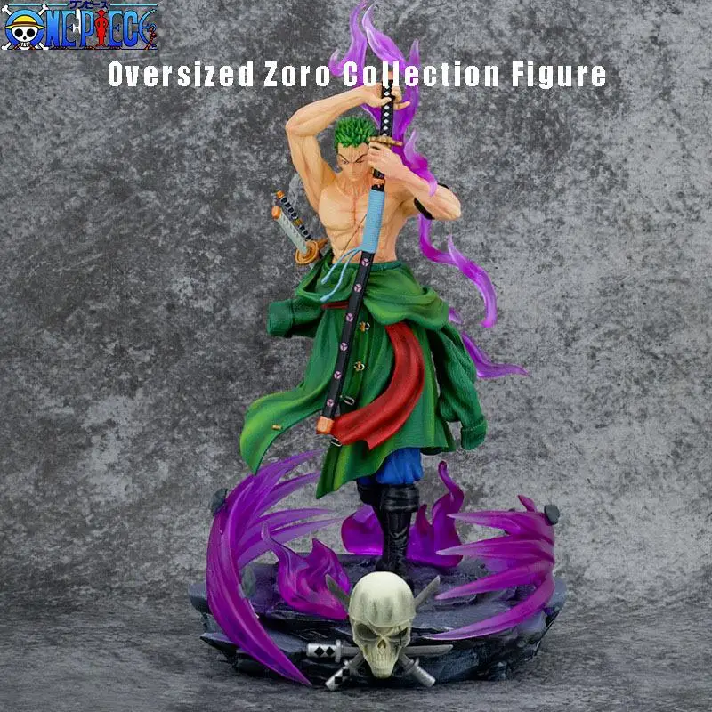 

40CM Oversized One Piece Anime Straw Hat Legion GK Knife Sword Sauron Zoro Movable Figure Model Ornaments Surrounding Kids Toys