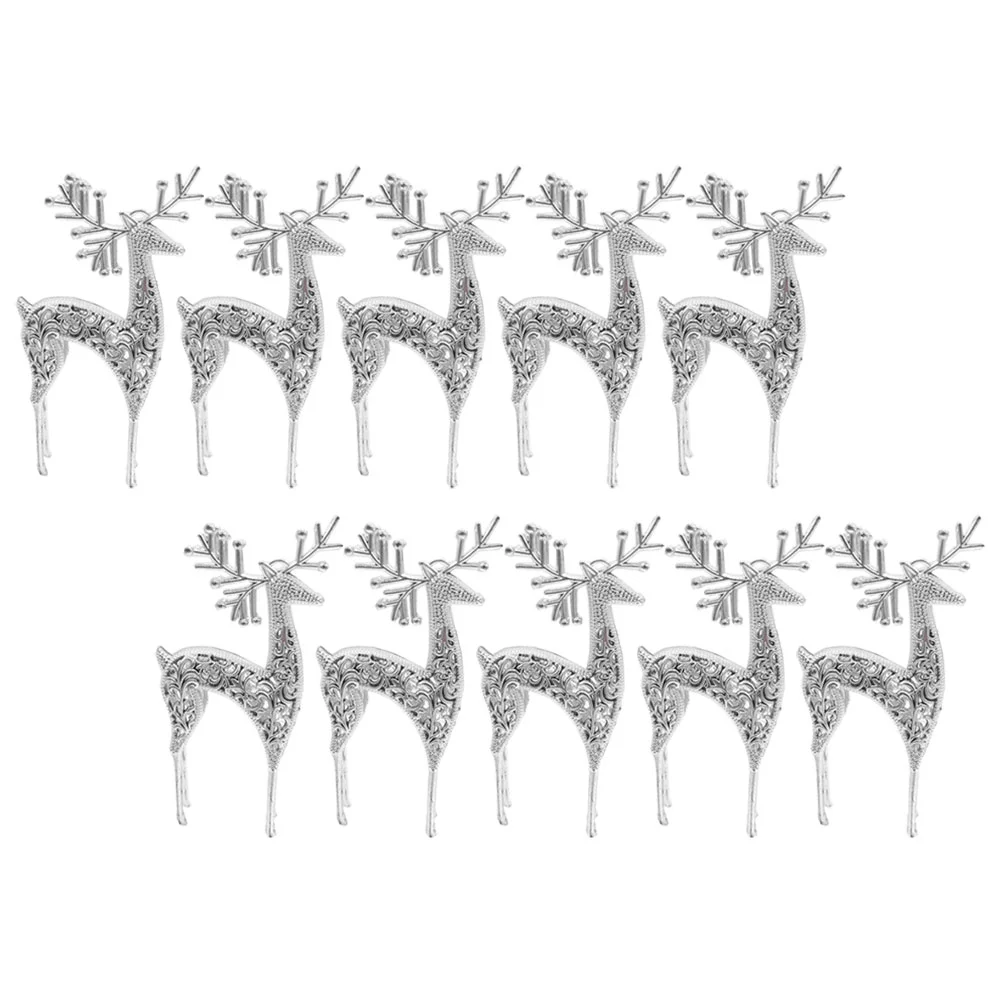 

10 Pcs Christmas Elk Pendant Chrismas Gift Xmas Pendants Party Props Memories Tree Hanging Figurines Plastic Decor Decoration