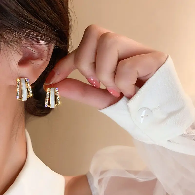 Женские серьги-гвоздики с геометрическим рисунком, 2022