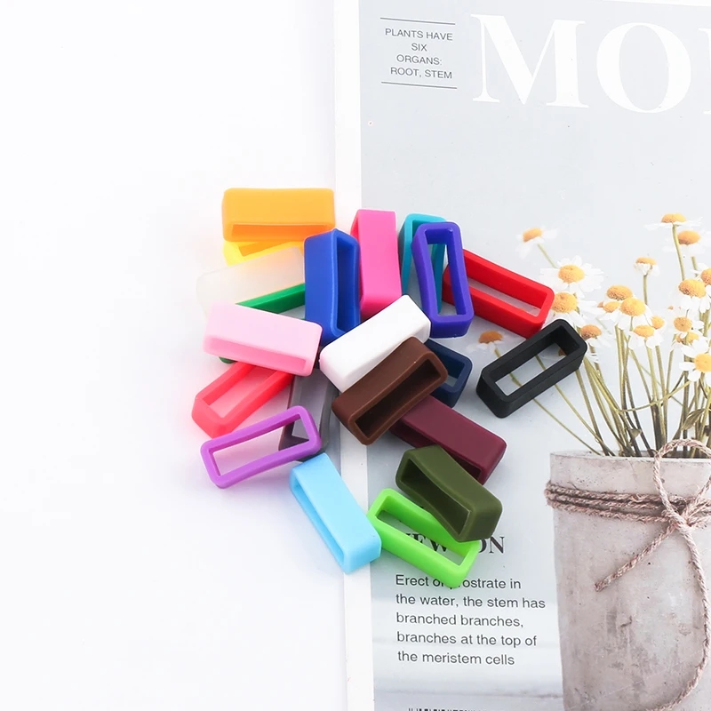 8pcs Silicone watch band Ring loop 14mm16mm18mm20mm22mm24mm26mm accessories rubber watch strap movable buckle Wristband Rings